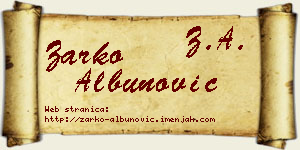 Žarko Albunović vizit kartica